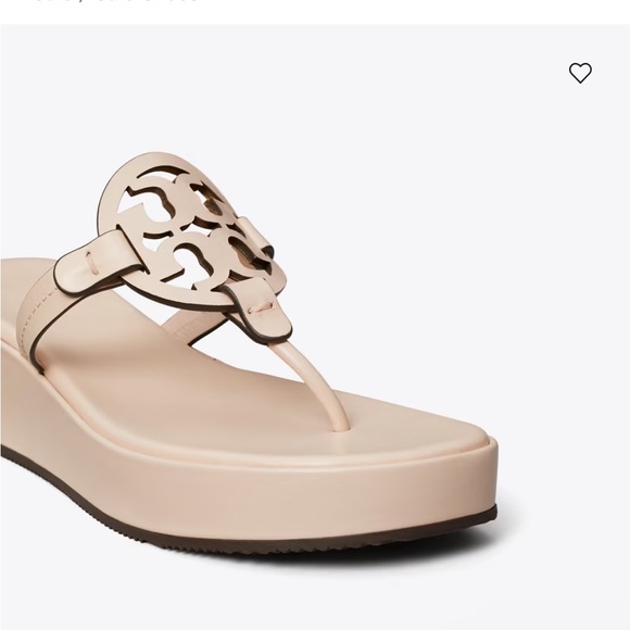 Tory Burch  MILLER WEDGE SANDAL
$275 size 9.5 gently used
Color: Soft Pink - Picture 4 of 16